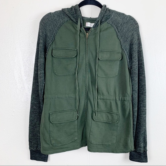 Altar’d State green gray hooded zip up jacket - Picture 2 of 7